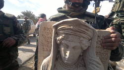Confiscated statue from the site of Palmyra