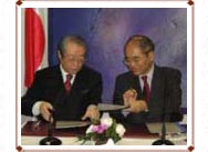 Ambassador Sato with Koichiro Matsuura